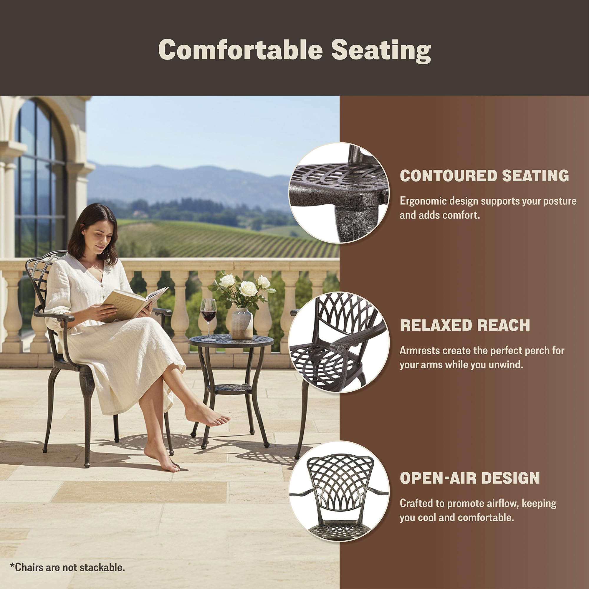 5-Piece Outdoor Dining Set Cast Aluminum