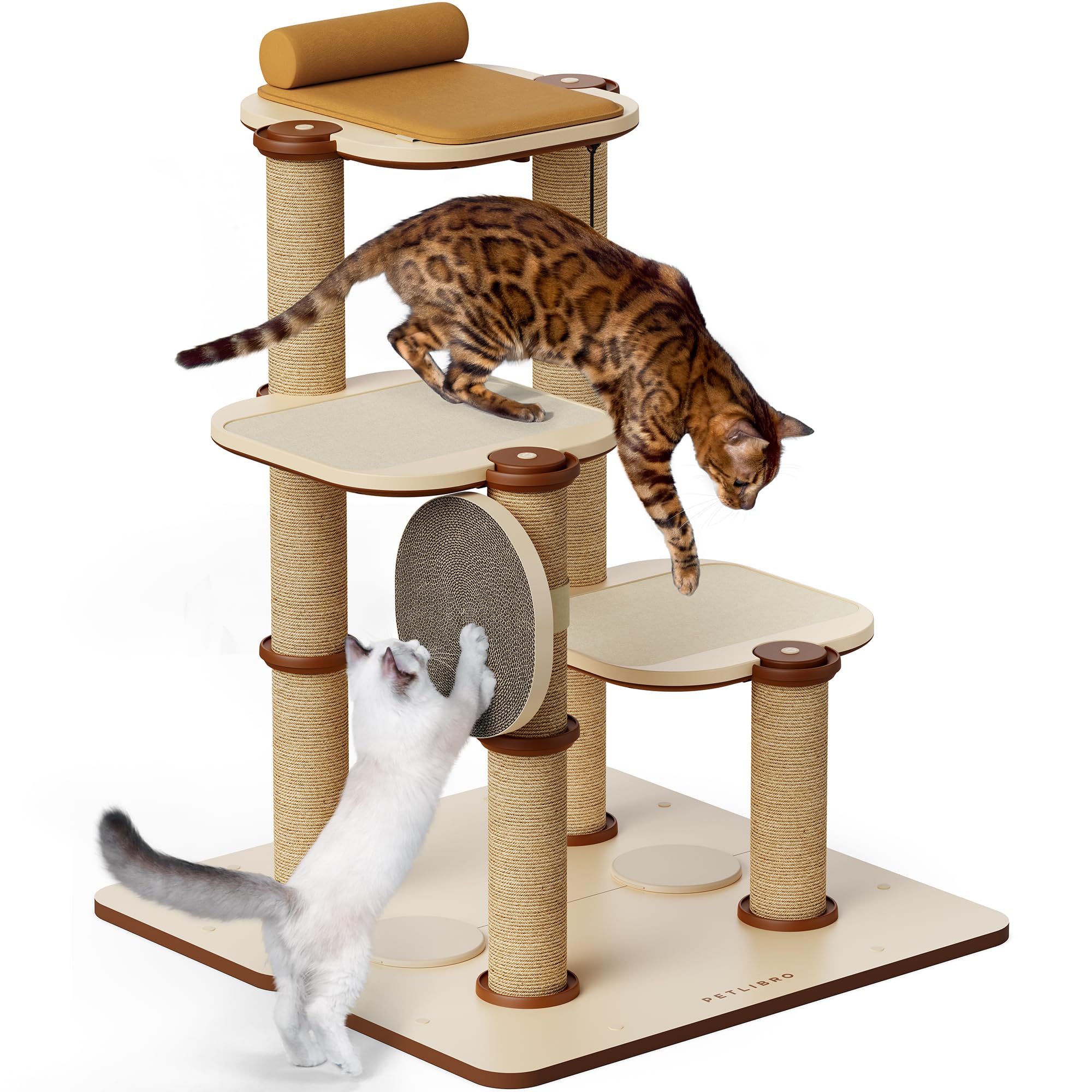 Modular Cat Tree Tower with Scratching Posts