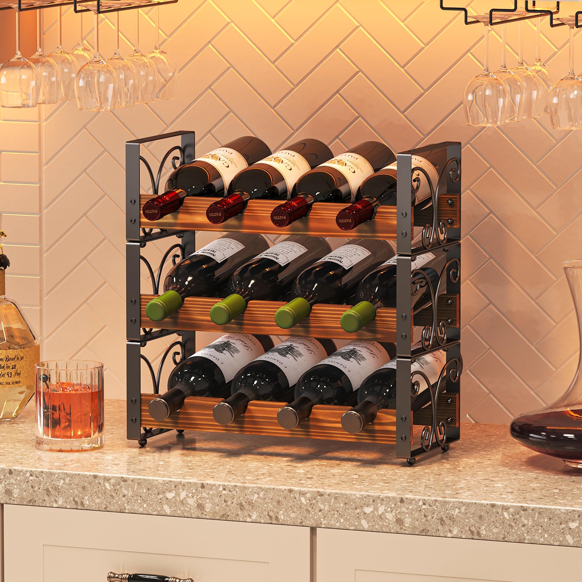 3-Tier Stackable Wine Rack