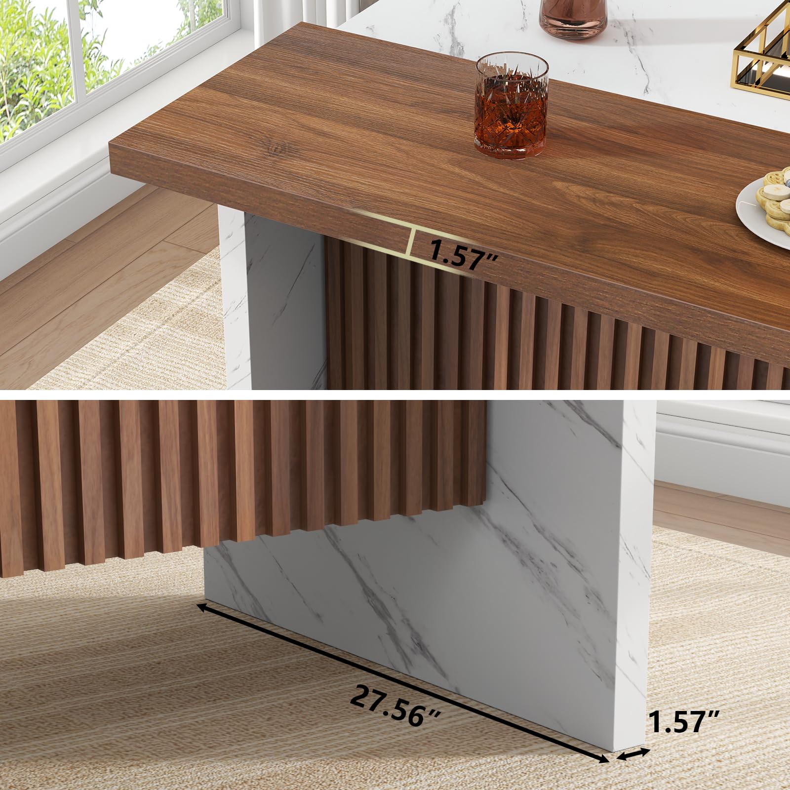 Marble Bar Table with LED Lights