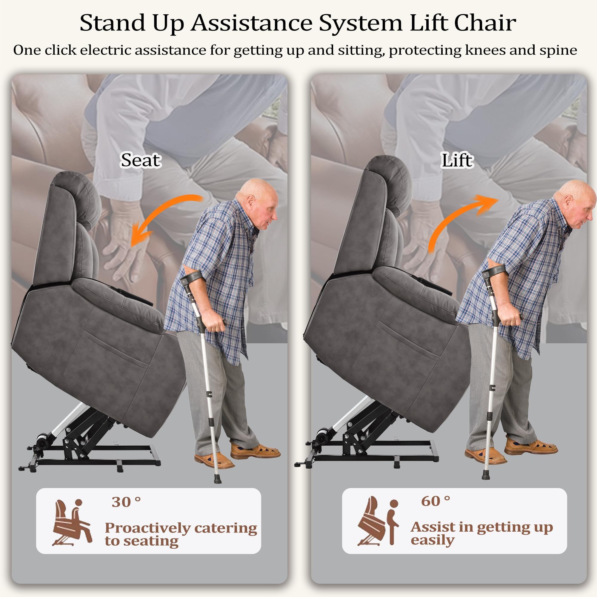 Power Lift Recliner Chair with Massage and Heat