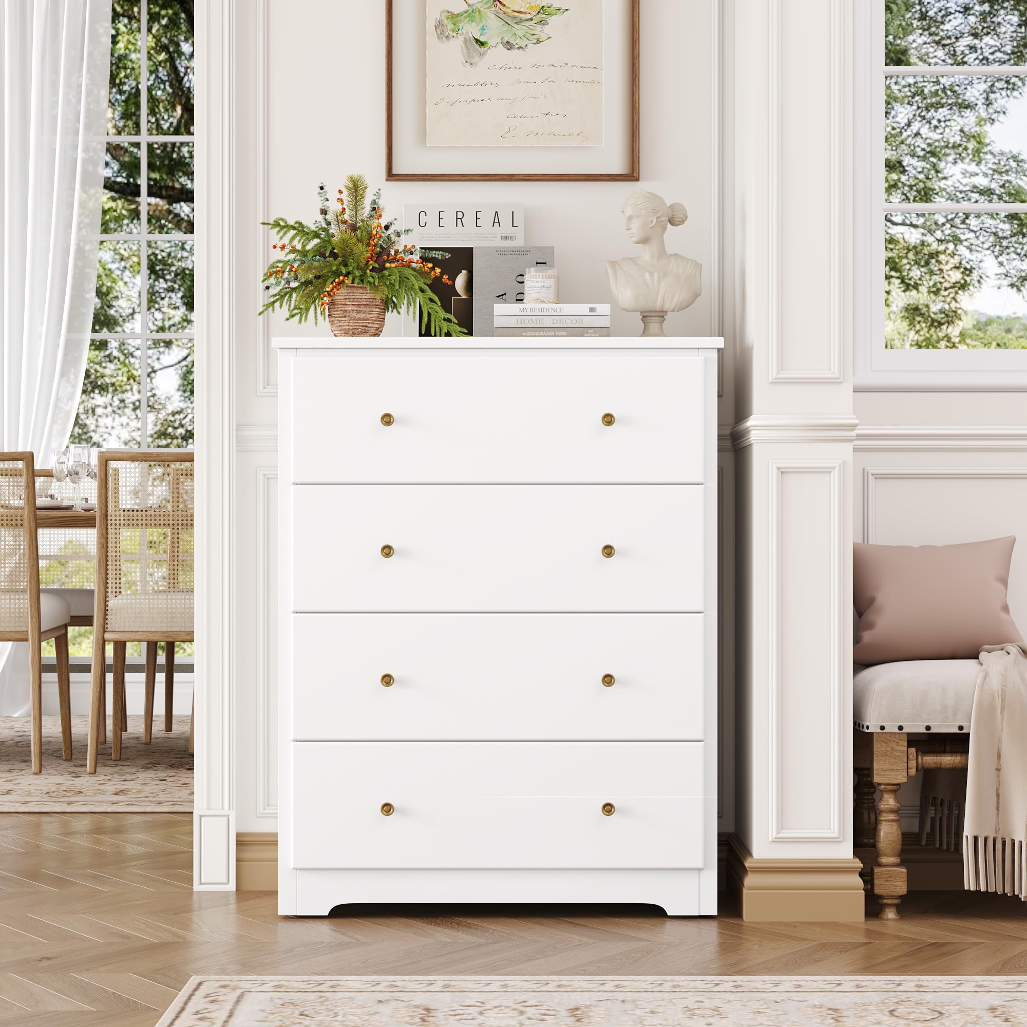 4 Drawer Dresser Chest Storage Cabinet