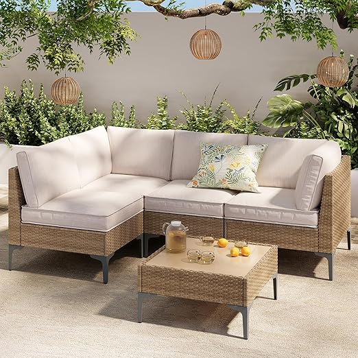 5-Piece Patio Furniture Set with Coffee Table