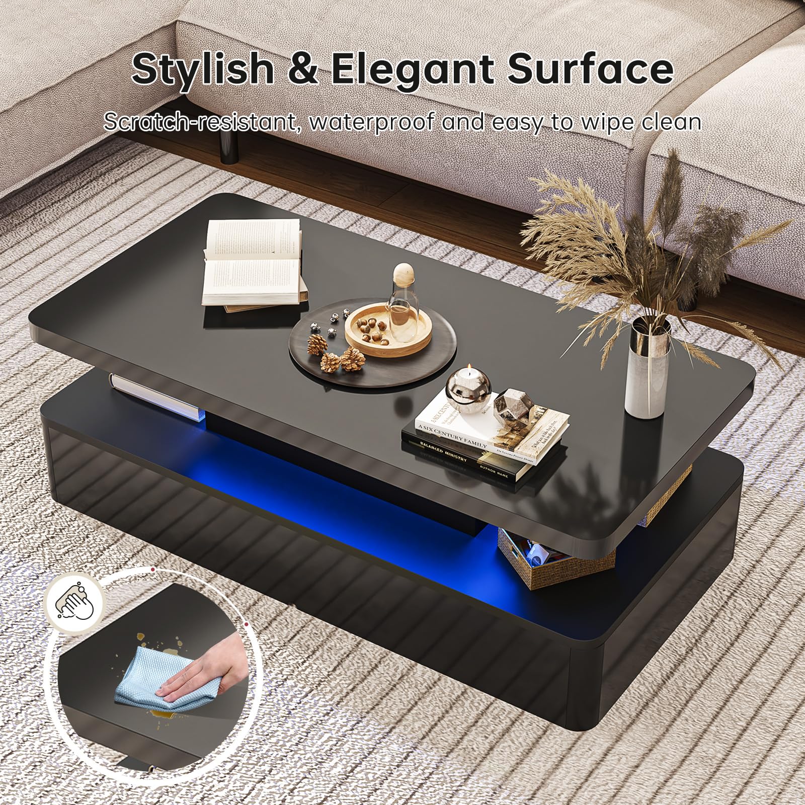 LED Coffee Table with Storage
