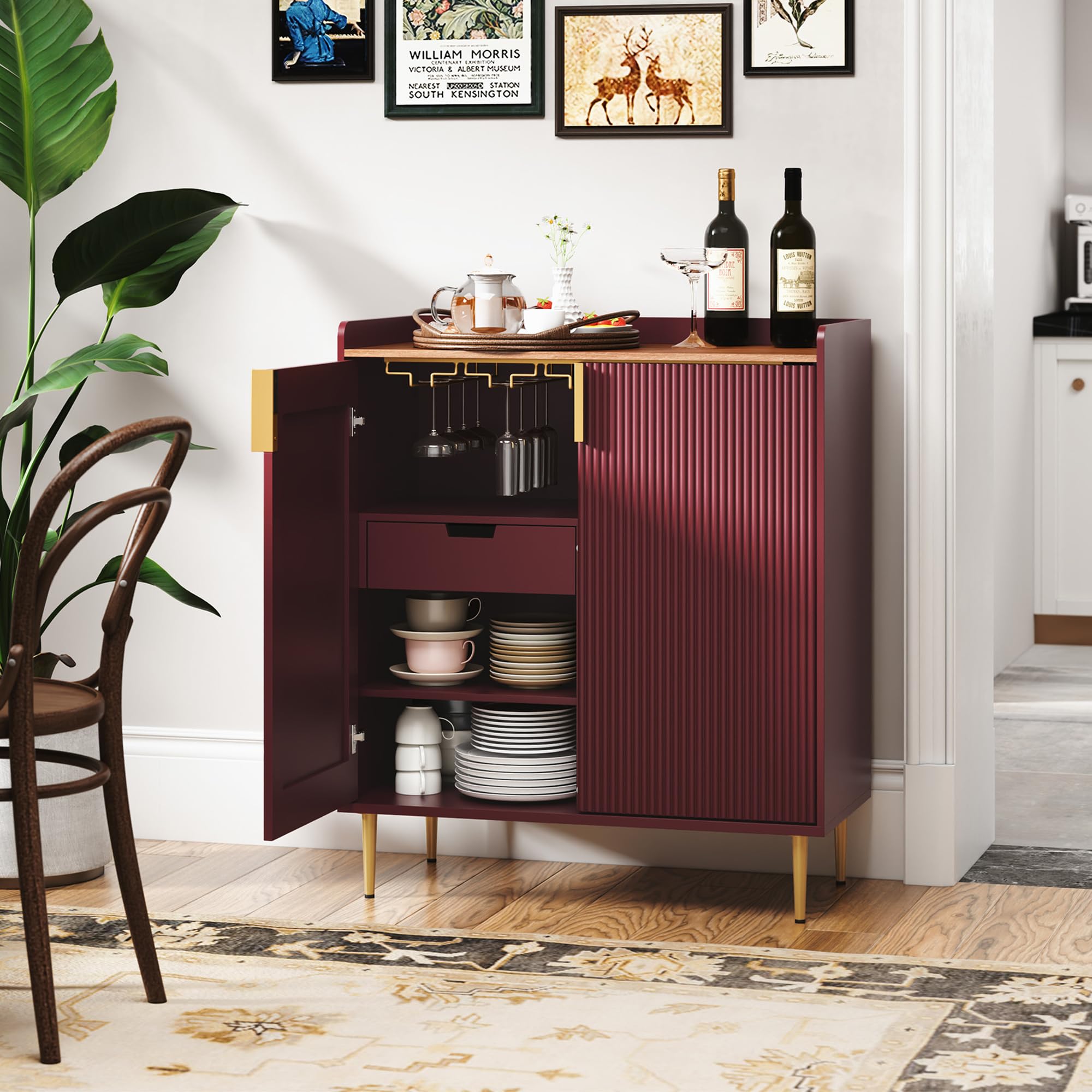 Bar Cabinet with Wine Racks and Storage