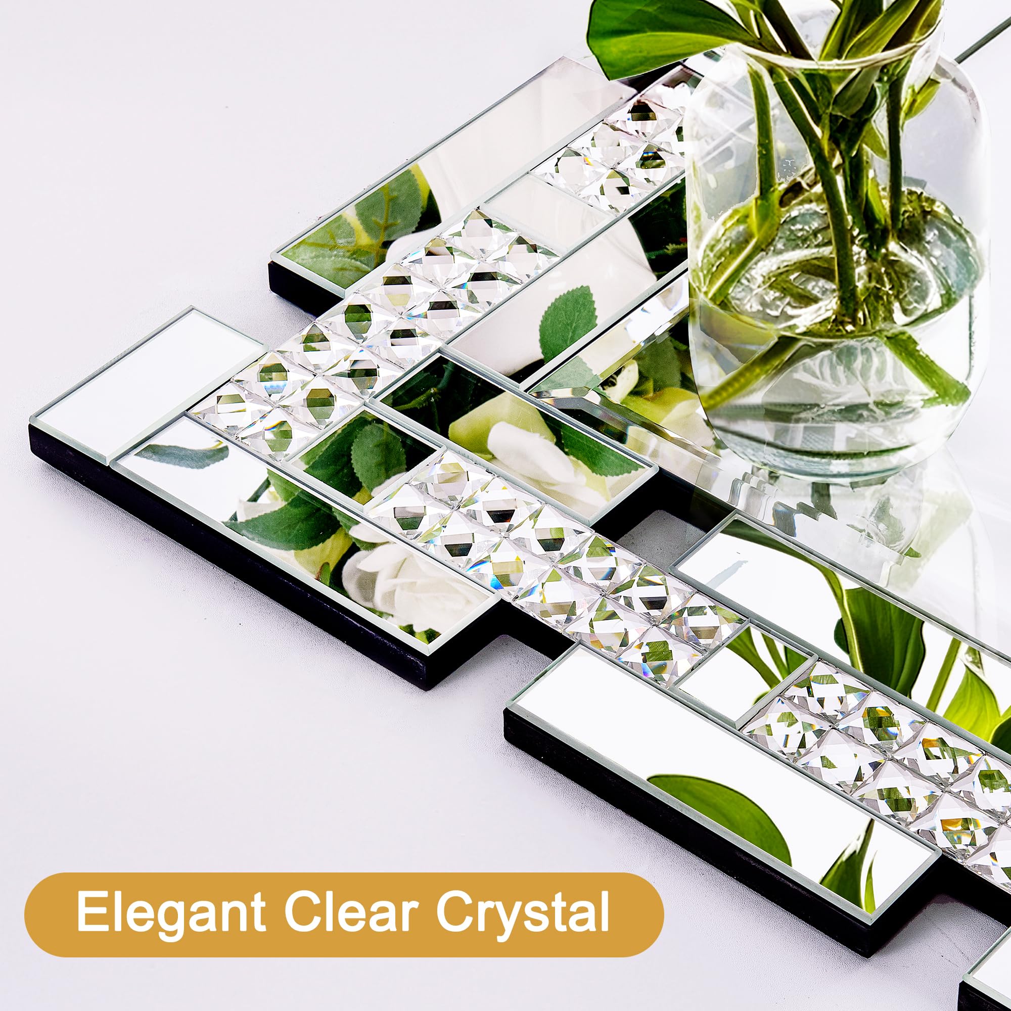 36x24 Crystal Decorative Wall Mirror - Beveled Rectangle
