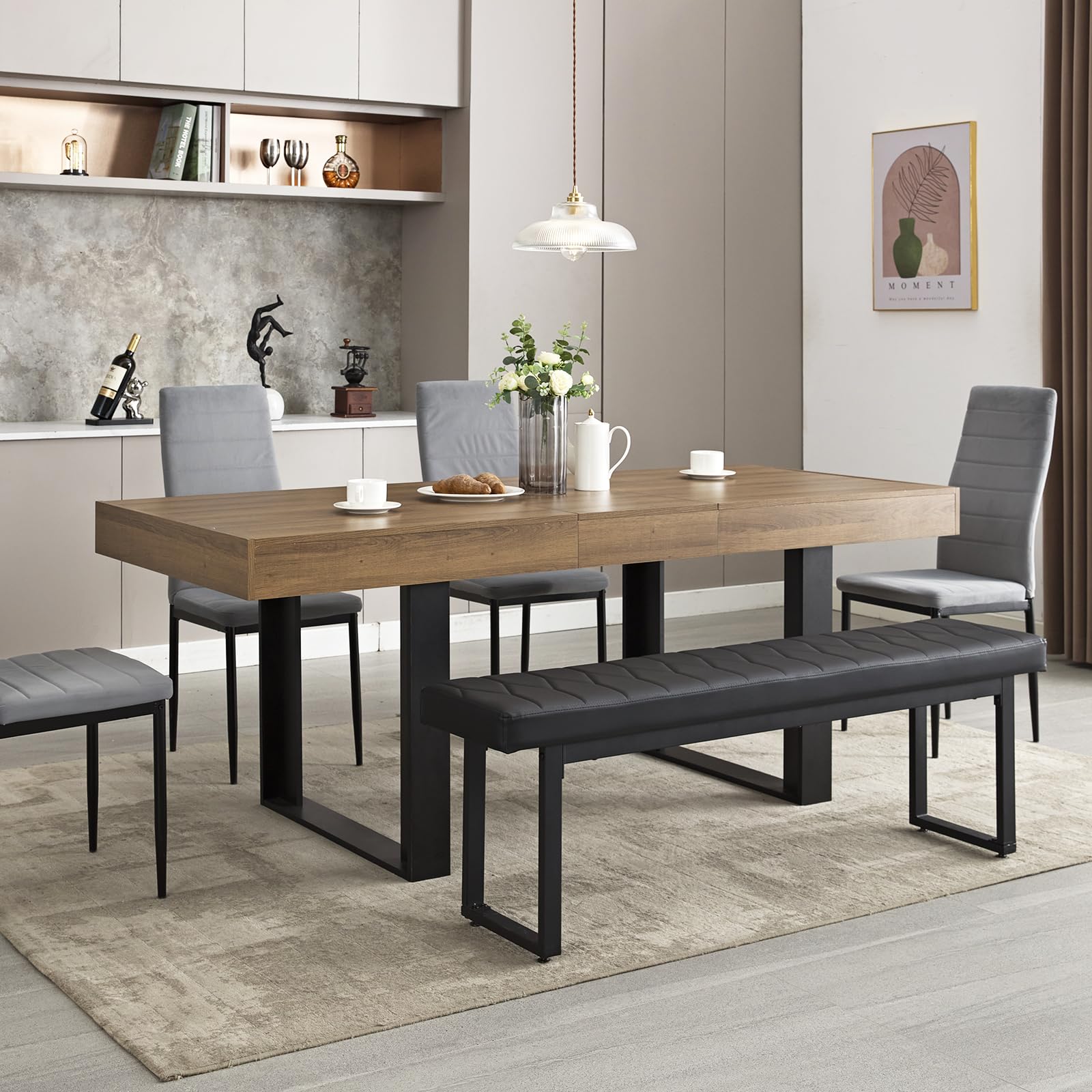 Extendable Dining Table 63-79 Inches
