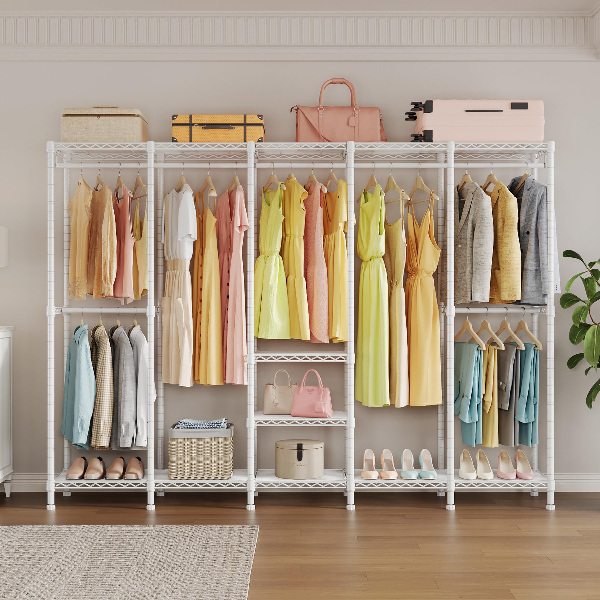 Extra Large Heavy Duty Clothes Rack with Adjustable Shelves