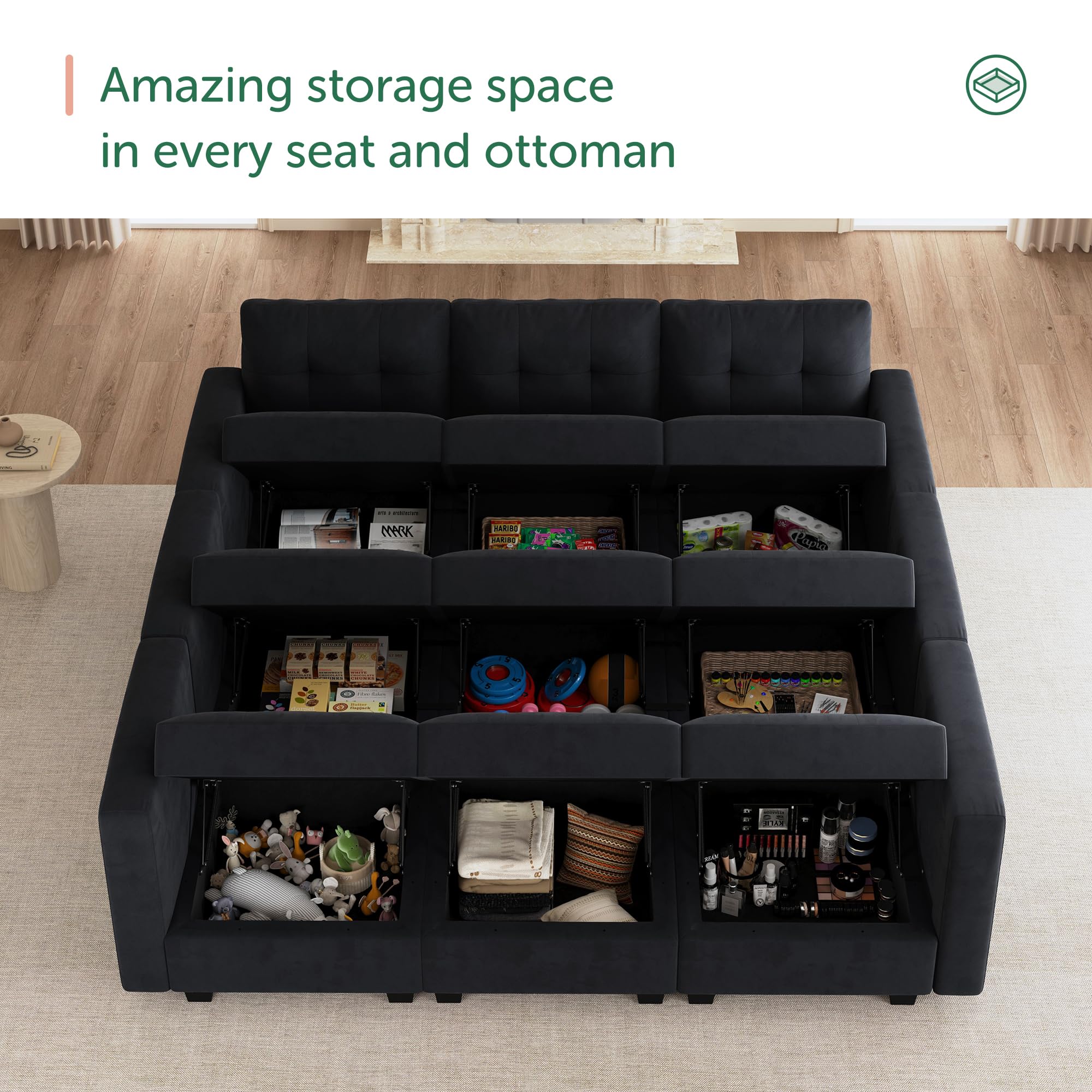 Modular Sectional Sofa with Storage
