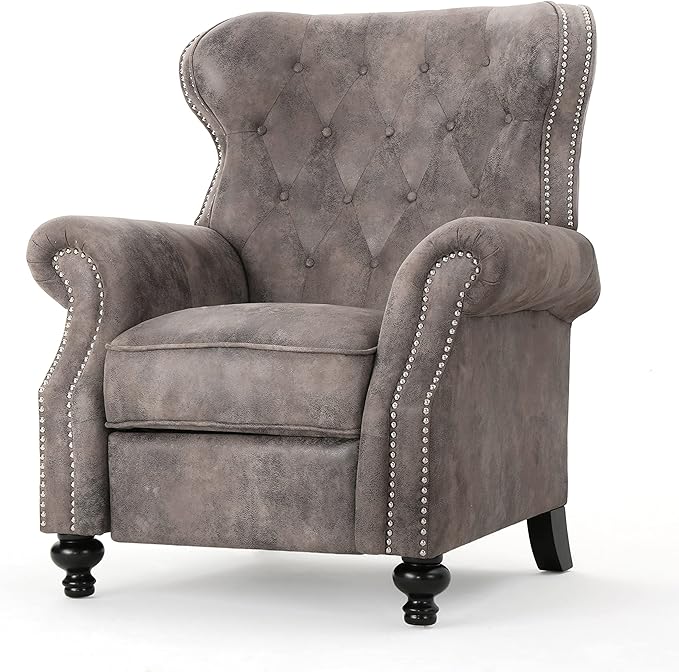 Button Tufted Wingback Recliner Chair