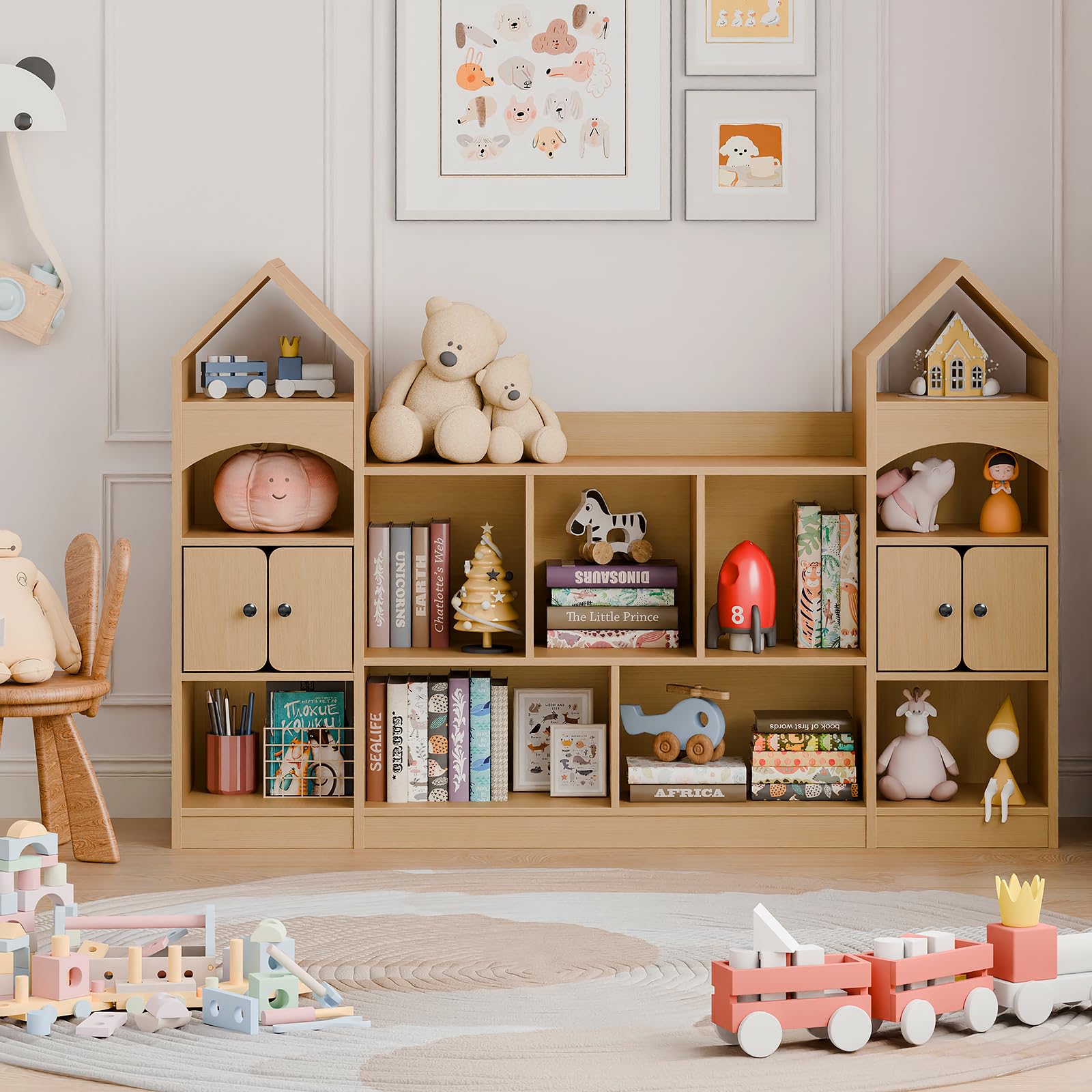 Castle Shape Children's Storage Bookshelf