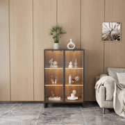 Curio Display Cabinet with LED Lighting and Adjustable Shelves