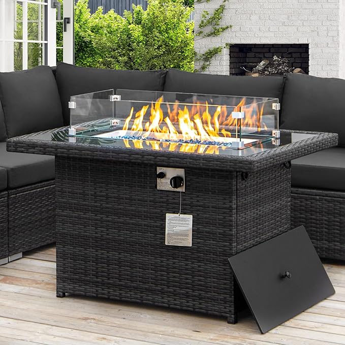 Rectangular Outdoor Fire Pit Table