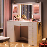 Makeup Vanity Desk with Mirror and LED Lights