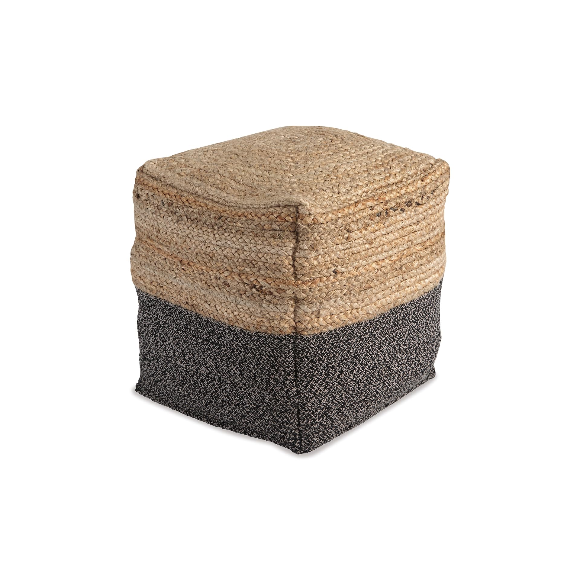 Farmhouse Jute Braided Pouf Ottoman