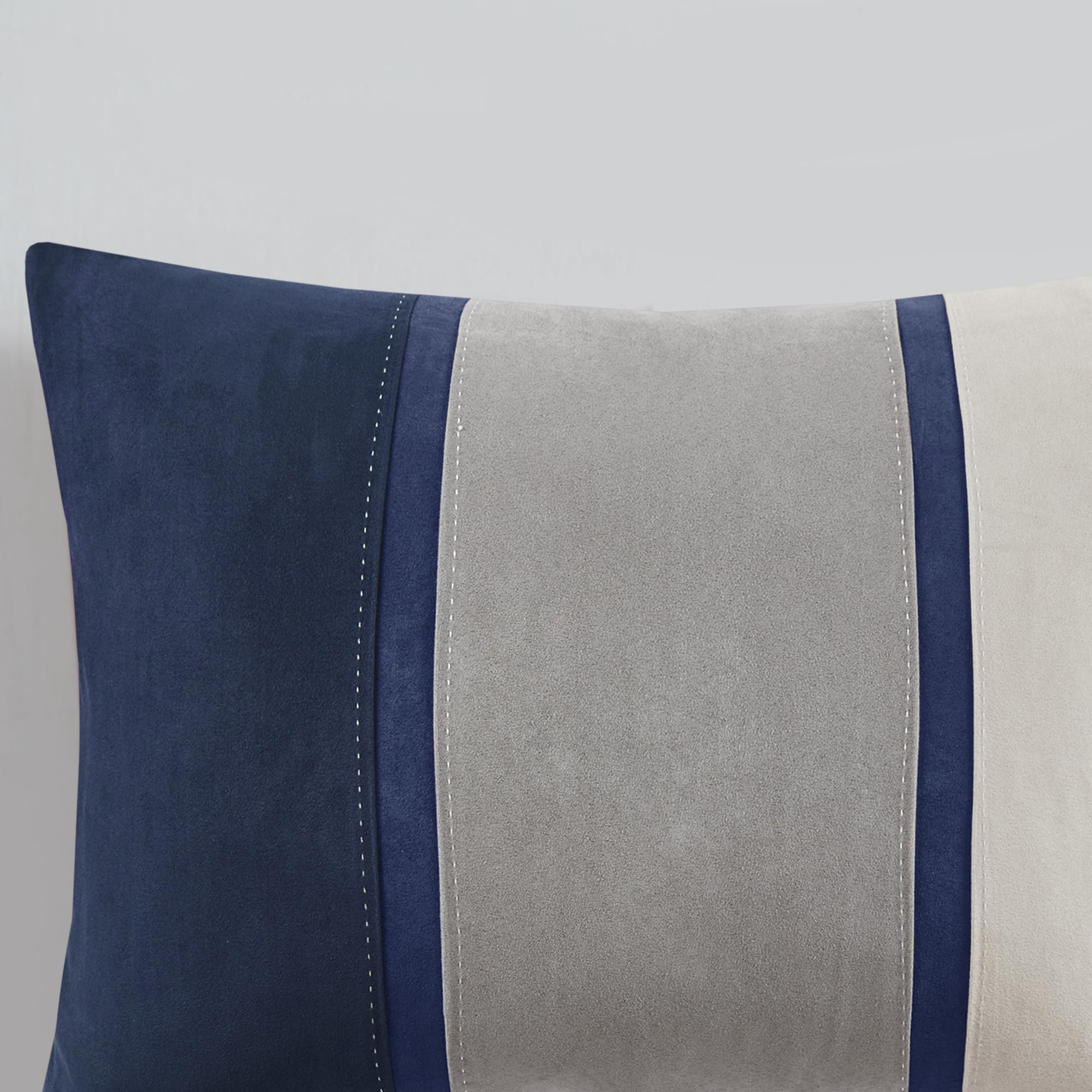 King Micro-Suede Comforter Set - Blue 7 Piece
