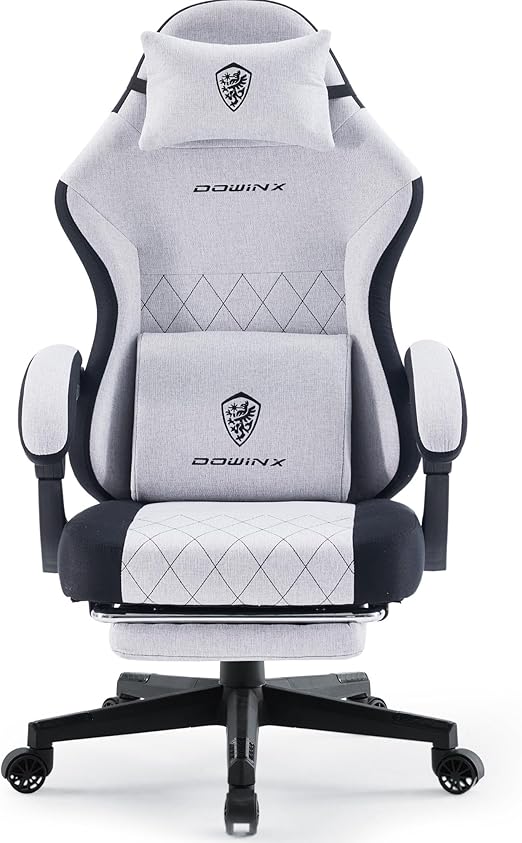 Ergonomic Gaming Chair with Pocket Spring Cushion and Footrest