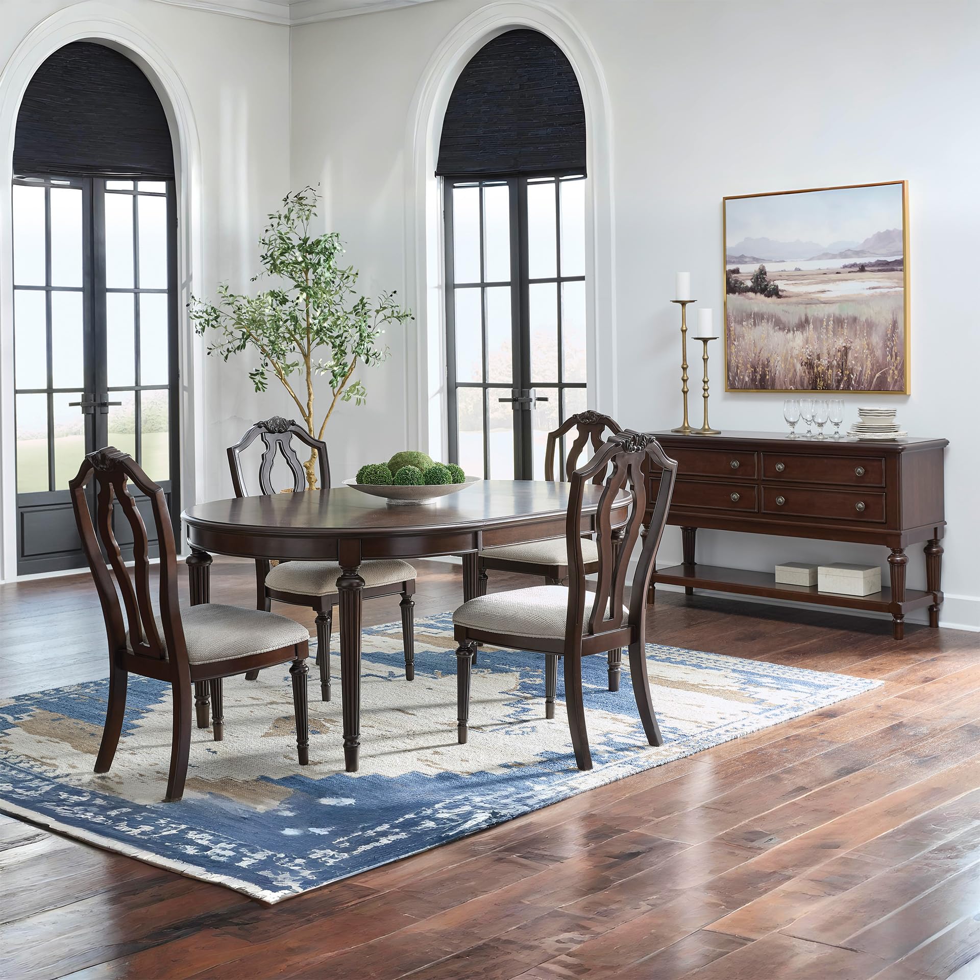 Lavinton 4-Drawer Dining Server with Open Shelf