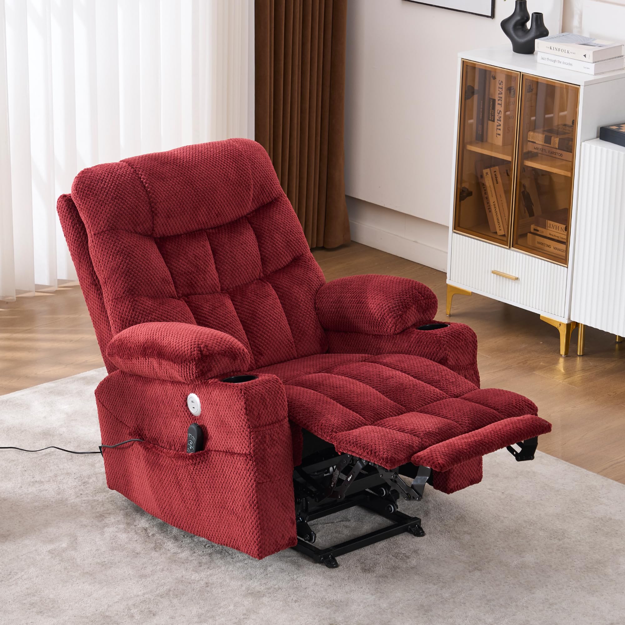 Dual Motor Power Lift Recliner with Massage and Heat
