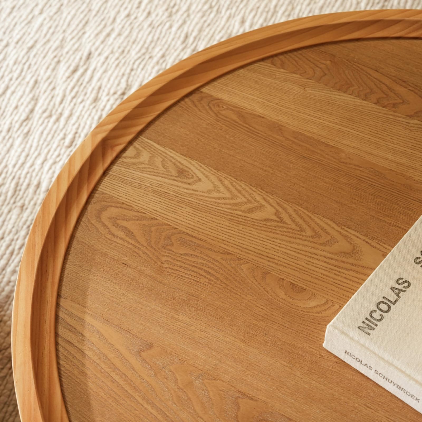 Round Nesting Coffee Table Set of 2 - Wood Look Top