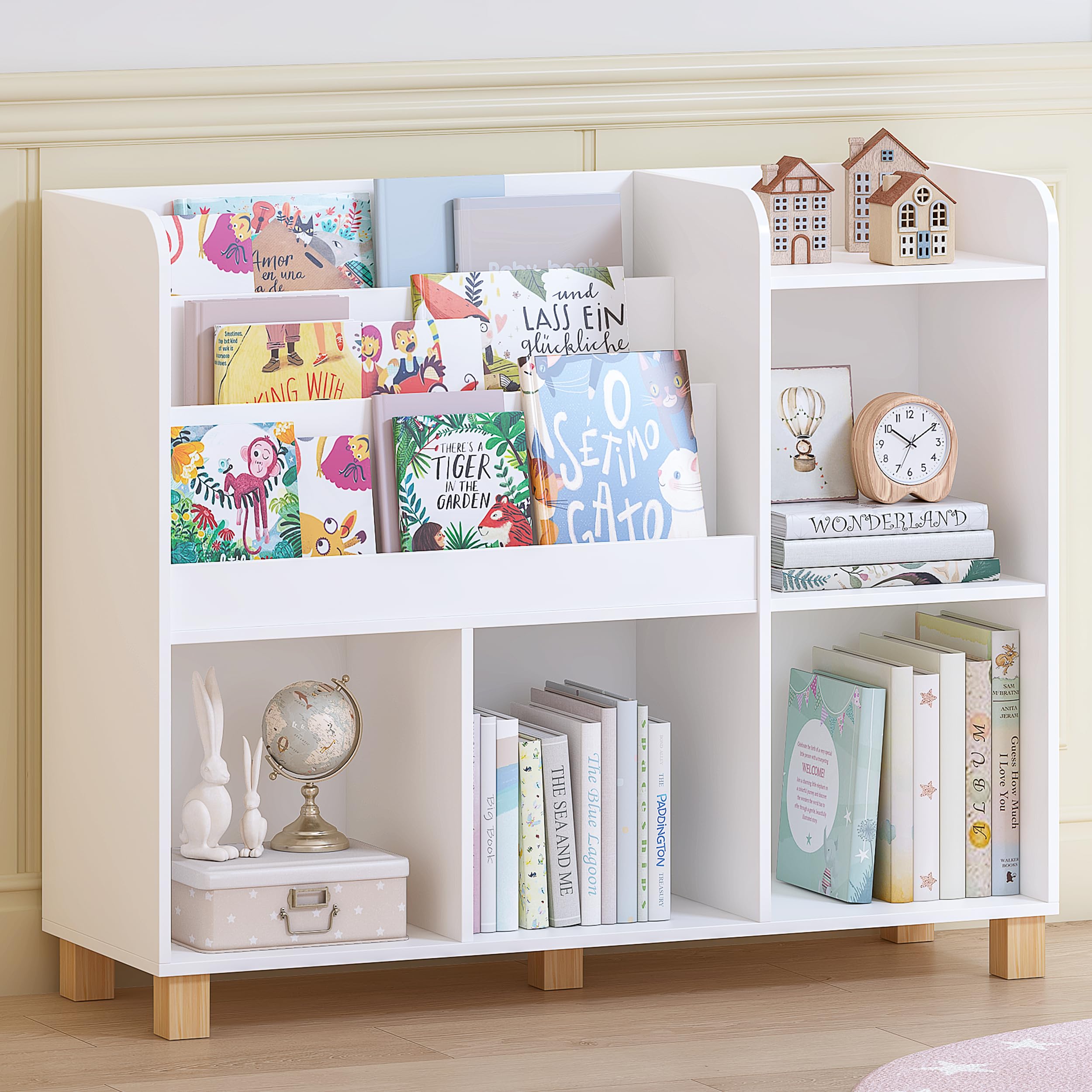Kids Bookshelf and Toy Storage Organizer