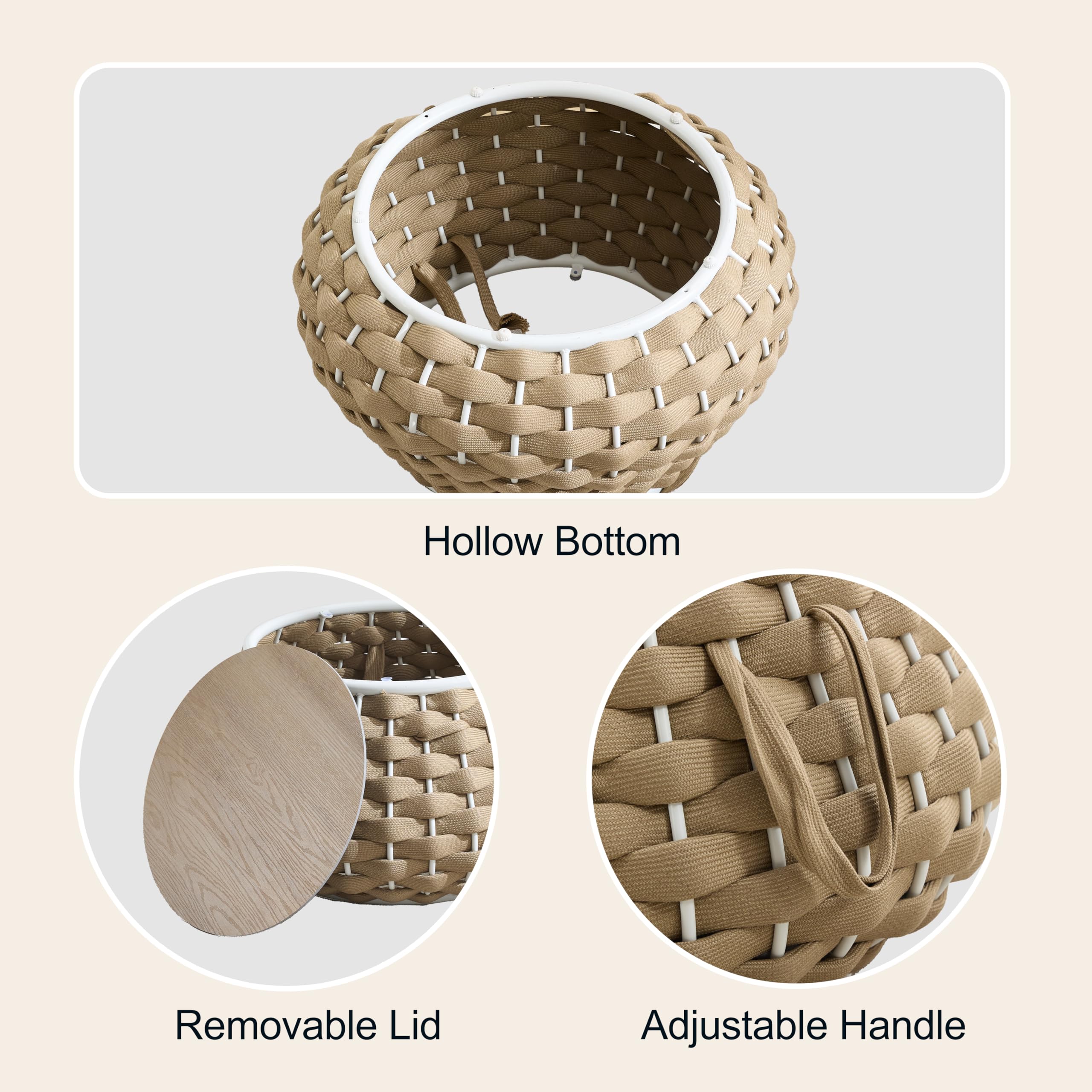 Outdoor Side Table with Removable Lid