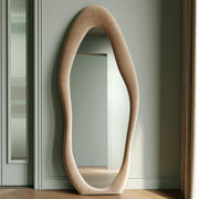 Full Length Mirror 63x24 Flannel Wrapped Wooden Frame