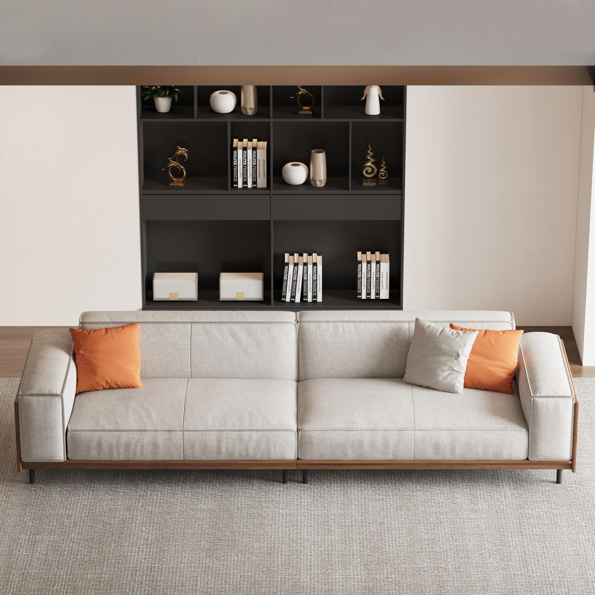 Modular Cloud Sectional Sofa Gray Fabric