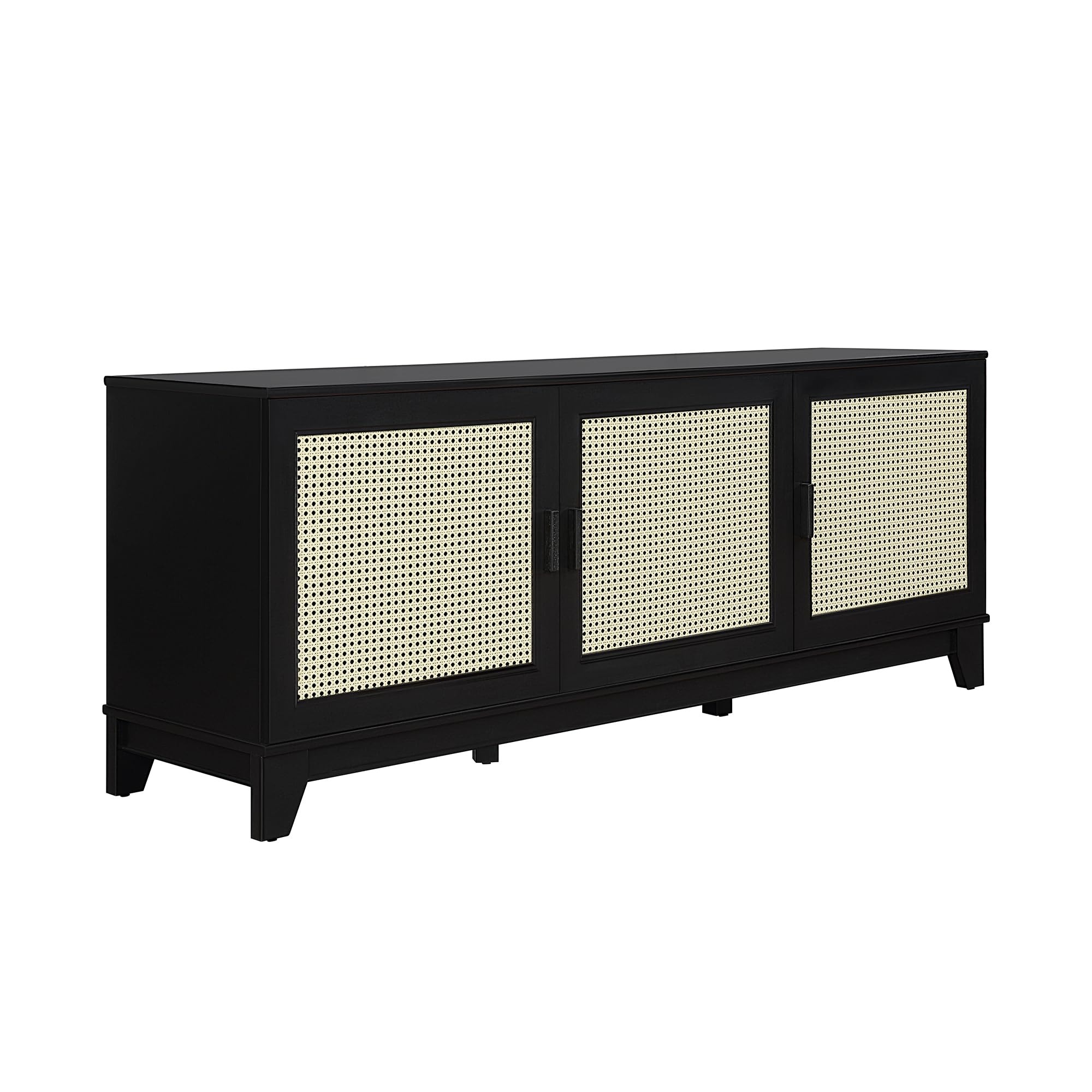 Mid-Century Modern Cane TV Stand 55 Inch
