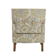 Wingback Accent Chair with Floral Fabric Upholstery