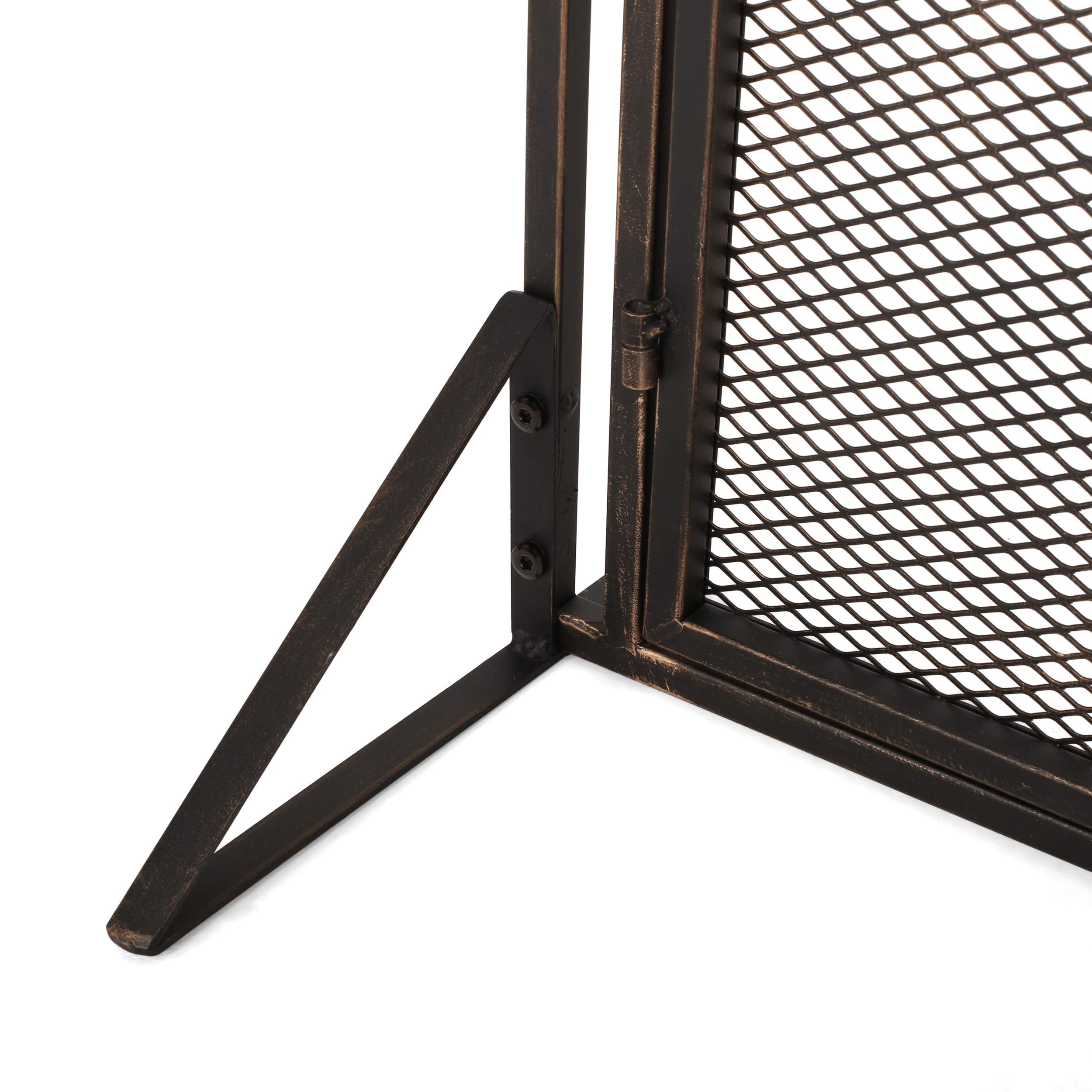Modern Iron Fireplace Screen with Doors