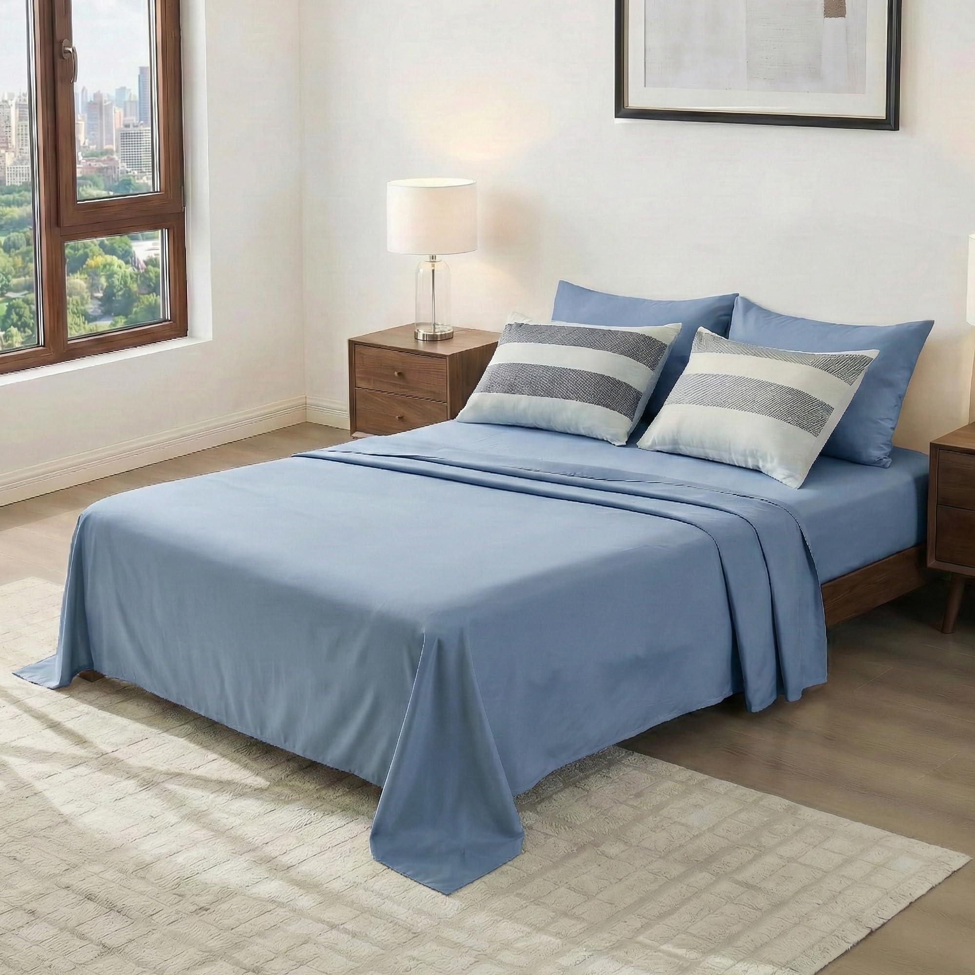 King Size Striped Comforter Set 7-Piece