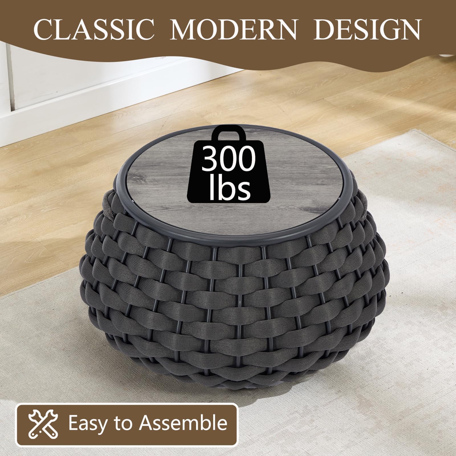 Outdoor Side Table with Removable Lid