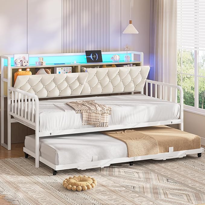 Twin to King Daybed with Trundle and Charging Station