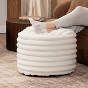 Round Faux Fur Ottoman Pouf
