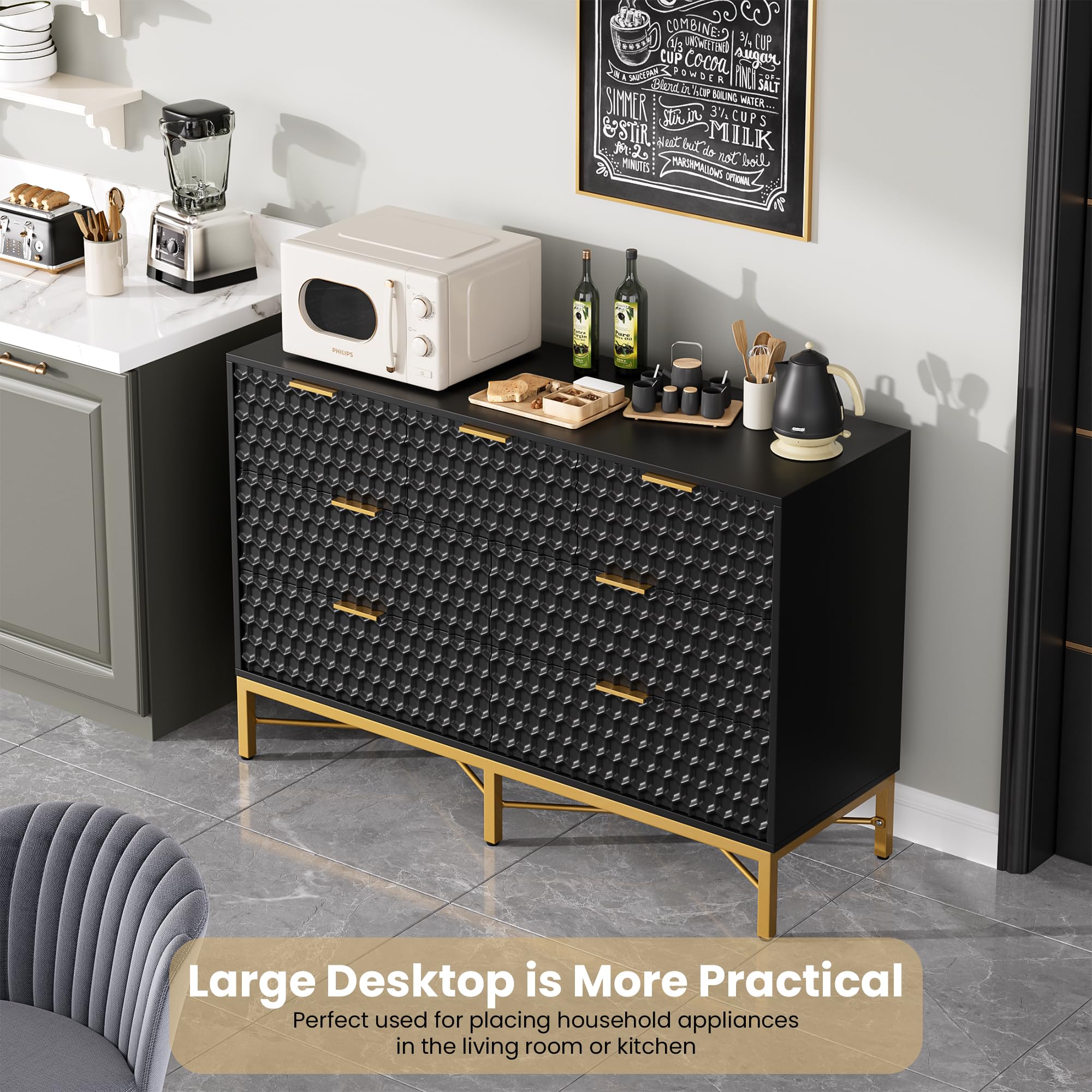 Modern 7 Drawer Dresser with Deep Drawers