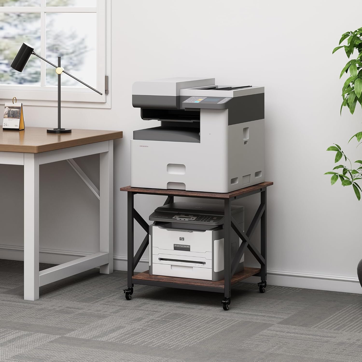 2-Tier Printer Stand with Wheels