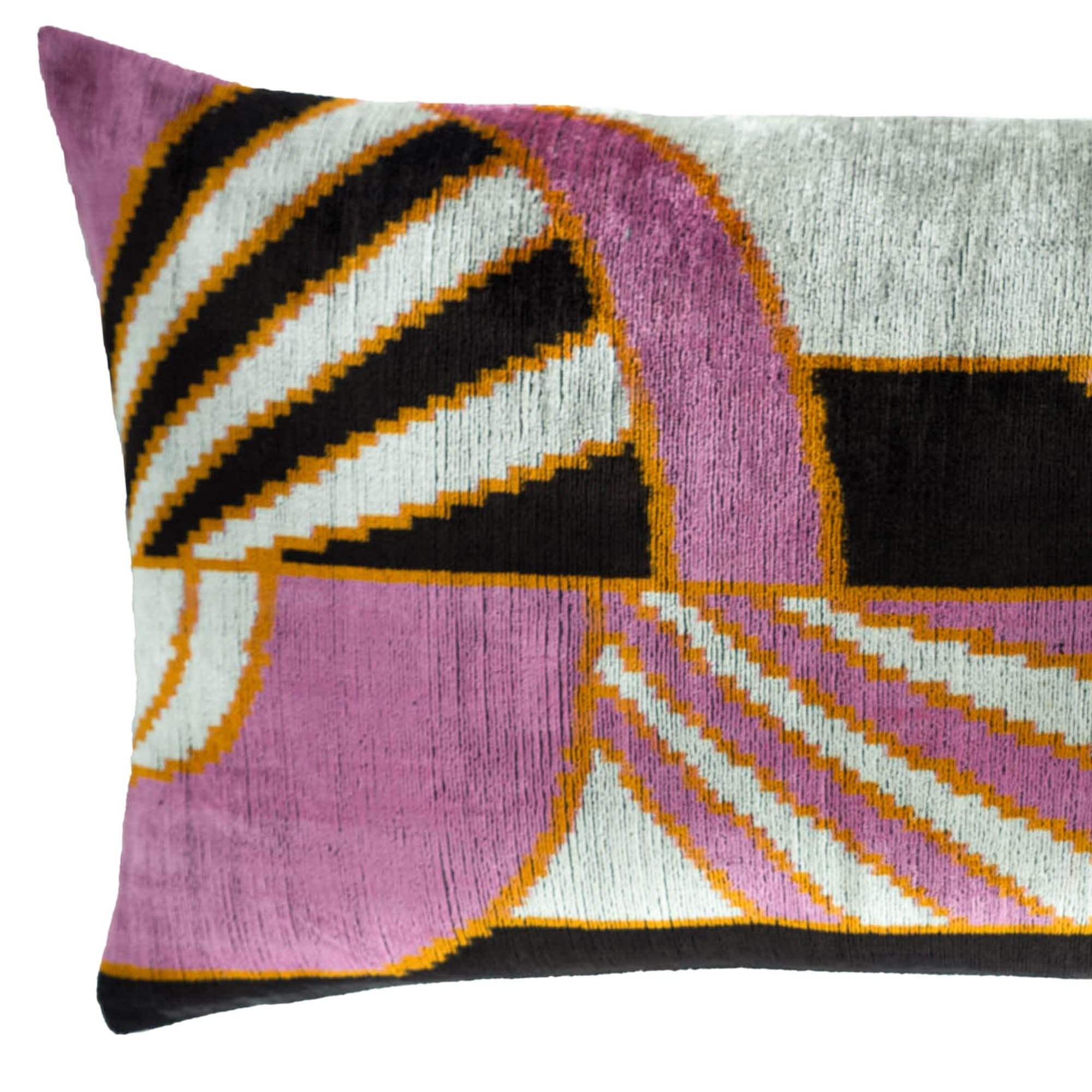 Deco Silk Velvet Ikat Throw Pillow Cover