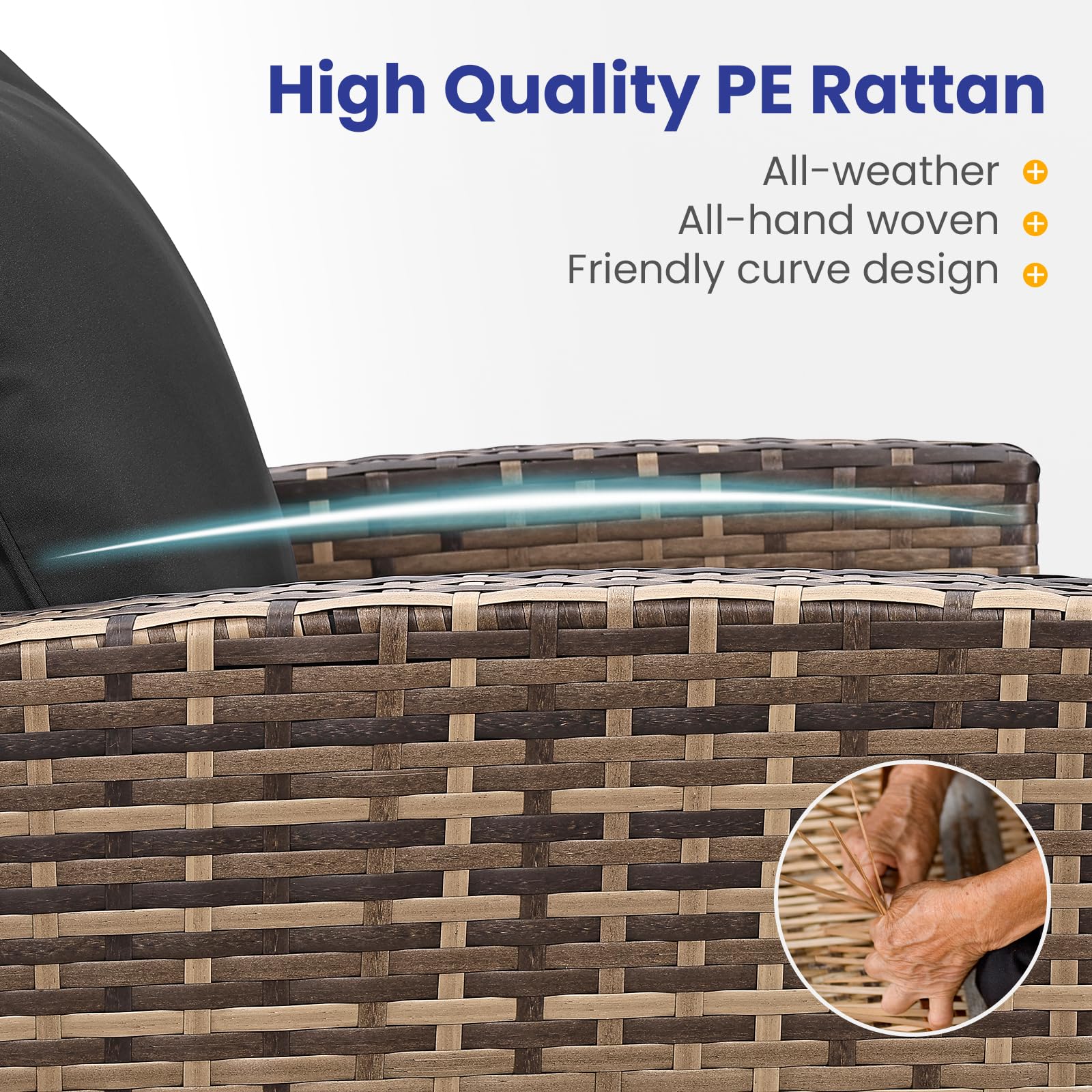 4 Piece Outdoor Wicker Patio Furniture Set