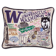 University of Washington Embroidered Decorative Throw Pillow