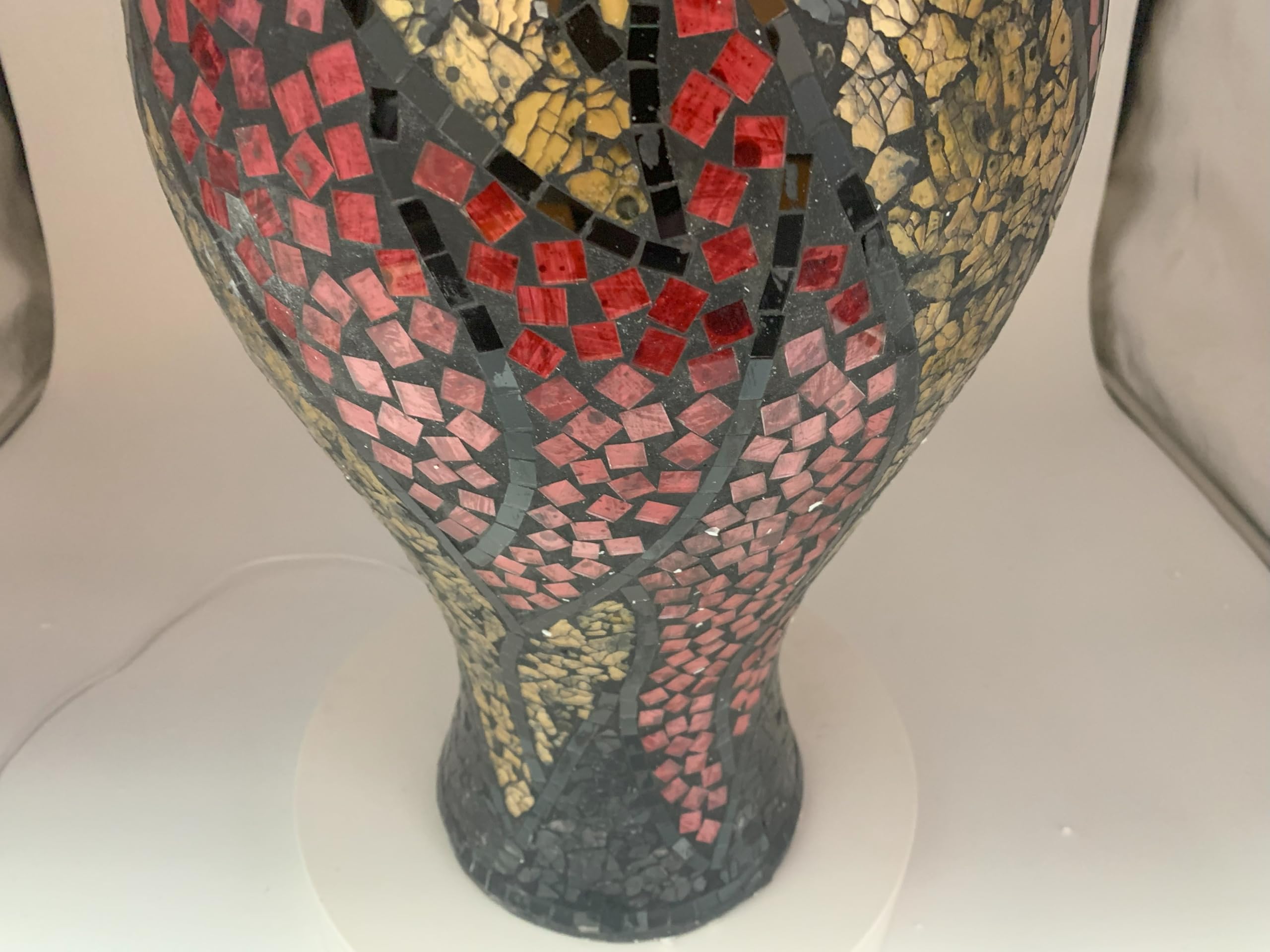 24 Inch Mosaic Floor Vase - Handcrafted Terracotta Cylinder