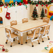 Height Adjustable Kids Table and 6 Chair Set