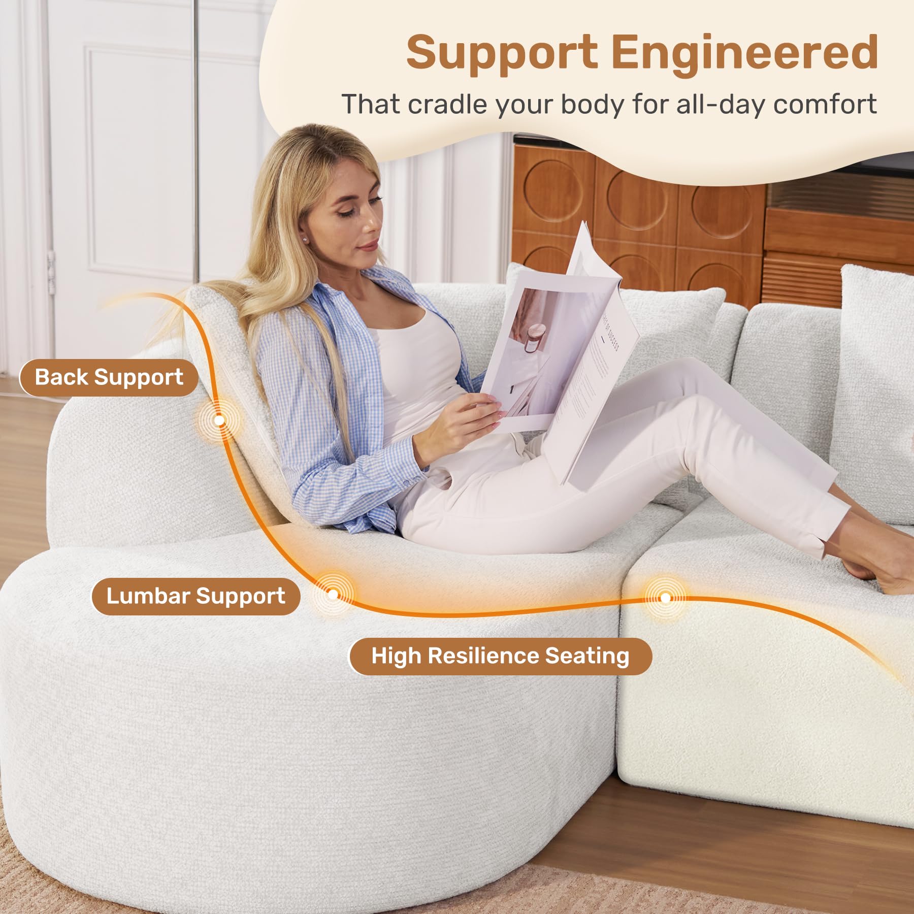 Modern L-Shape Sectional Sofa with Chaise