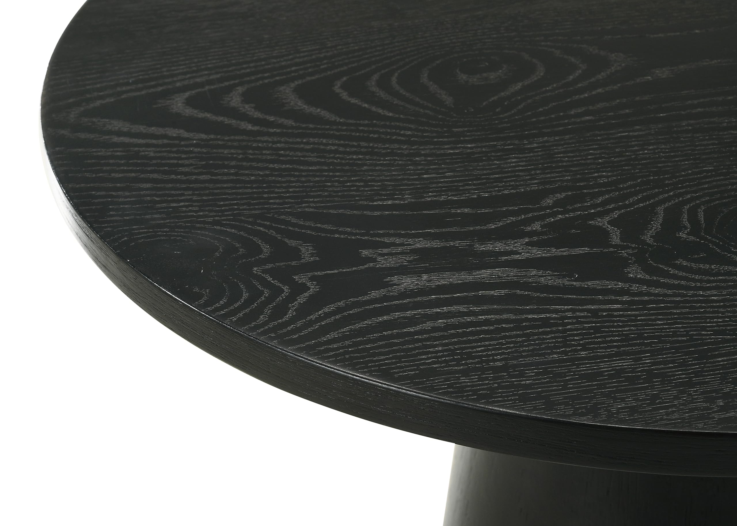 Round Black Wood End Table