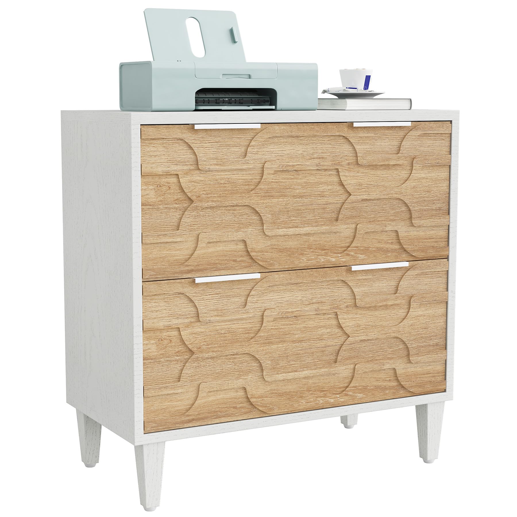 2-Drawer Lateral File Cabinet with Printer Stand