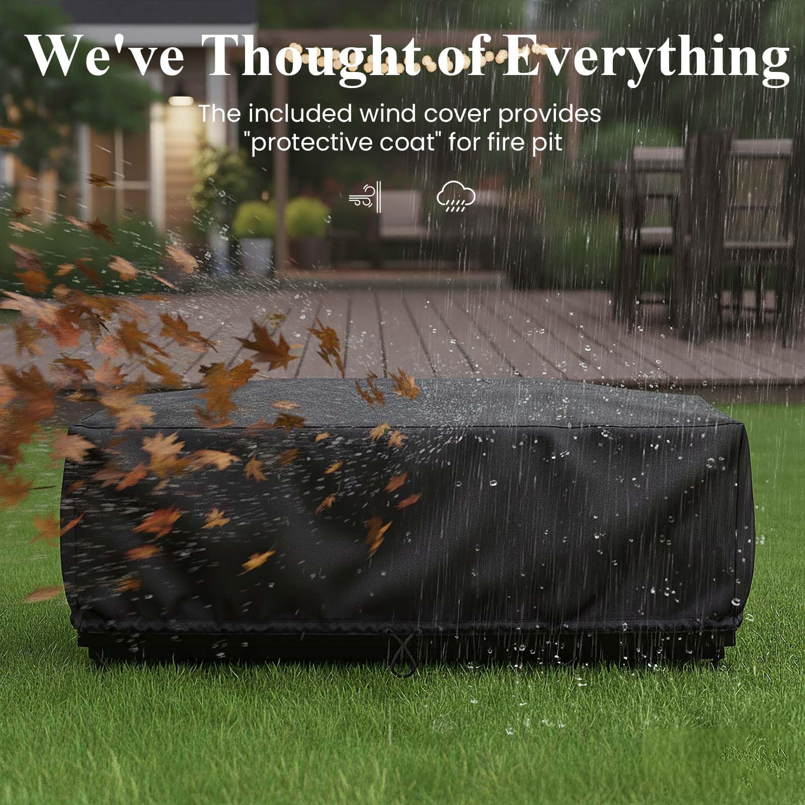 42 Inch Outdoor Fire Pit Table with Hidden Fuel Tank