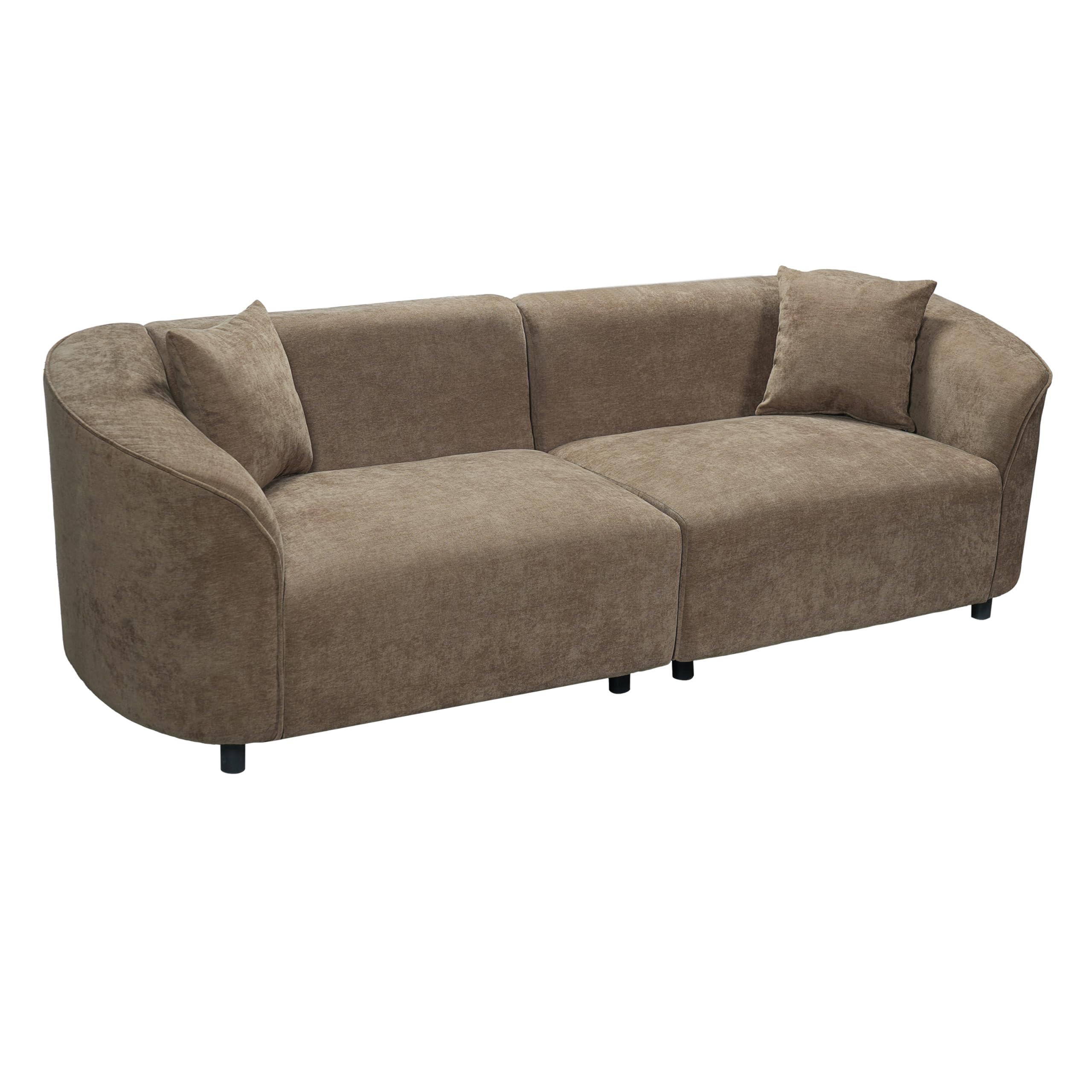 87.5" Curved Boucle Sofa