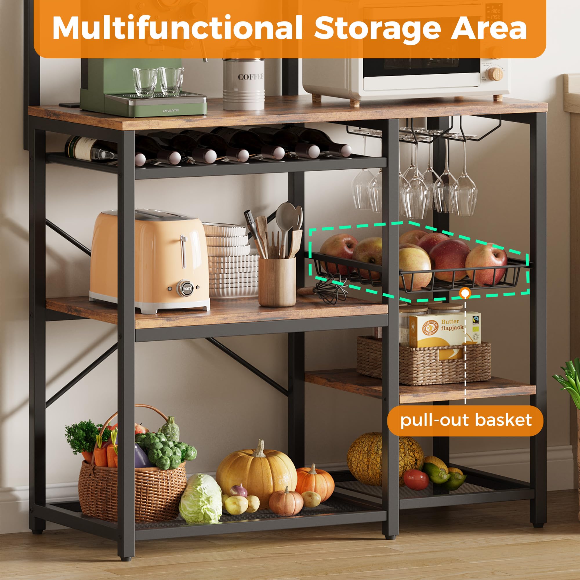 7-Tier Baker's Rack with Power Outlet