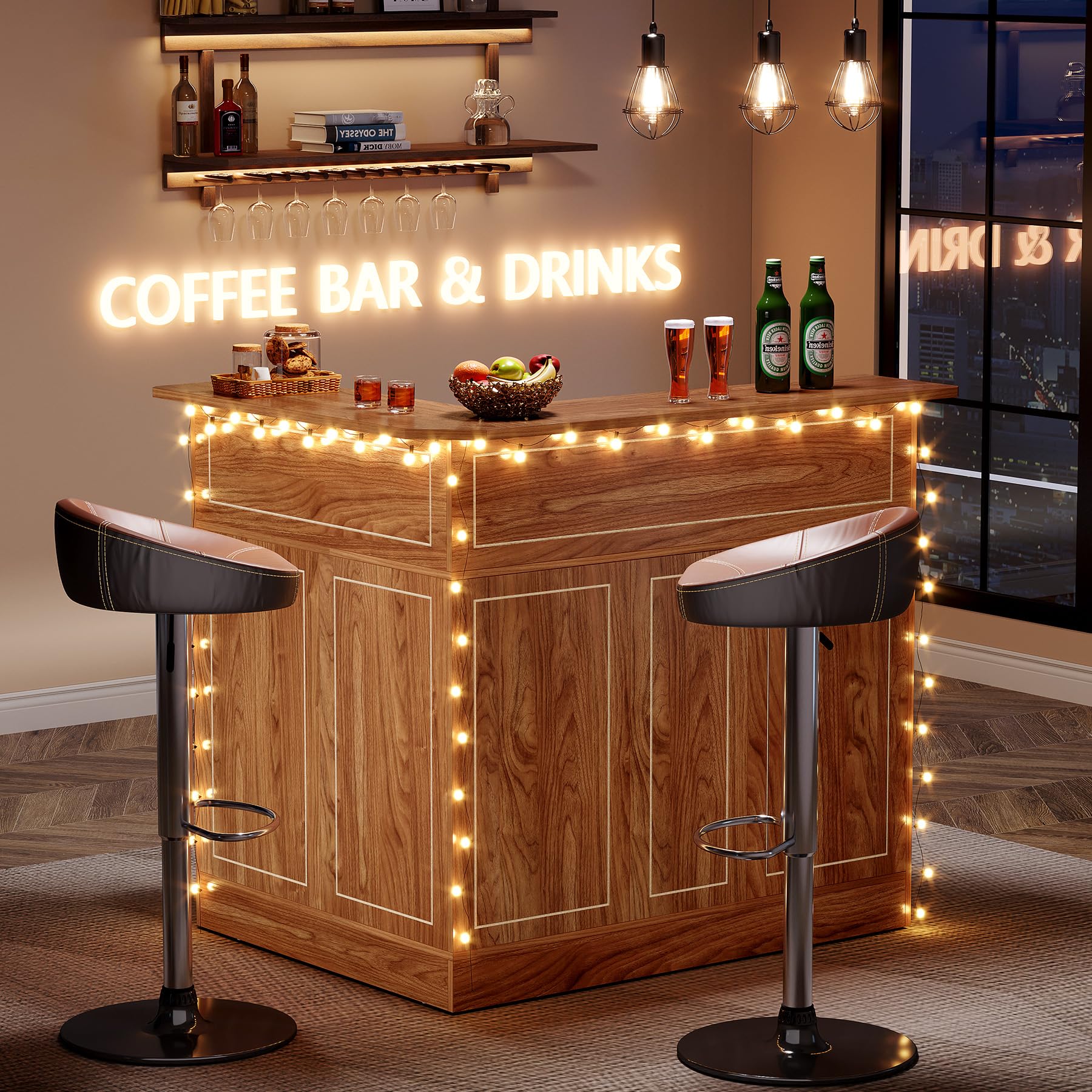 Bar Cabinet with Stemware Rack