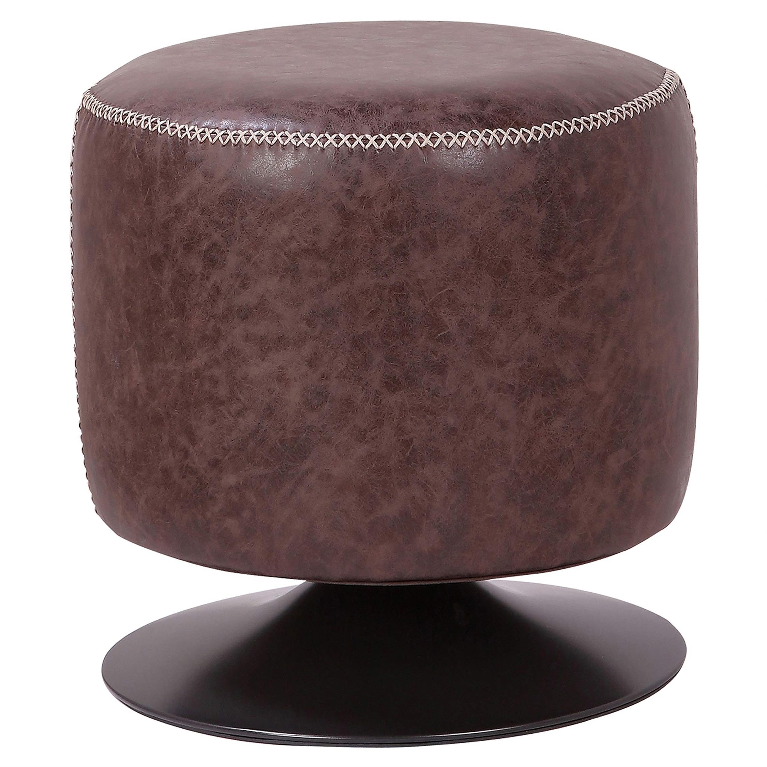 Round Swivel Ottoman with PU Leather
